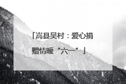 嵩县吴村：爱心捐赠情暖“六一”