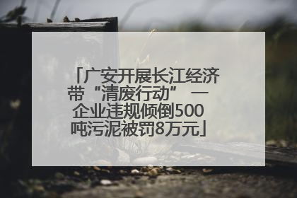 广安开展长江经济带“清废行动” 一企业违规倾倒500吨污泥被罚8万元
