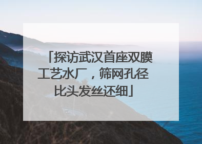 探访武汉首座双膜工艺水厂，筛网孔径比头发丝还细