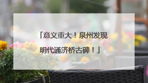 意义重大！泉州发现明代通济桥古碑！