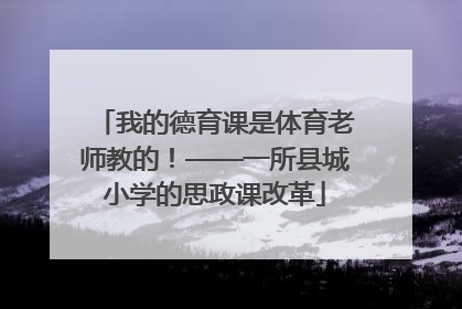我的德育课是体育老师教的！——一所县城小学的思政课改革