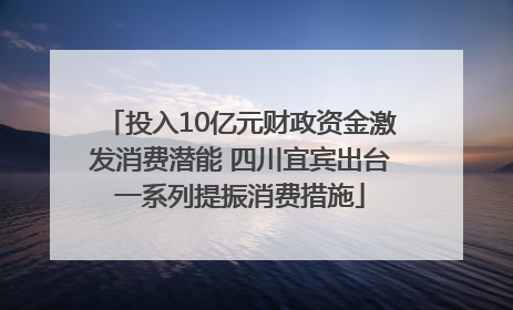 投入10亿元财政资金激发消费潜能 四川宜宾出台一系列提振消费措施