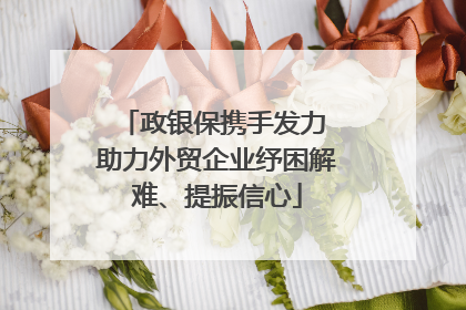 政银保携手发力 助力外贸企业纾困解难、提振信心