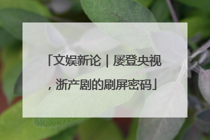 文娱新论｜屡登央视，浙产剧的刷屏密码