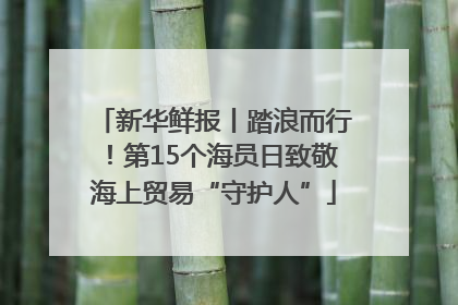 新华鲜报丨踏浪而行！第15个海员日致敬海上贸易“守护人”