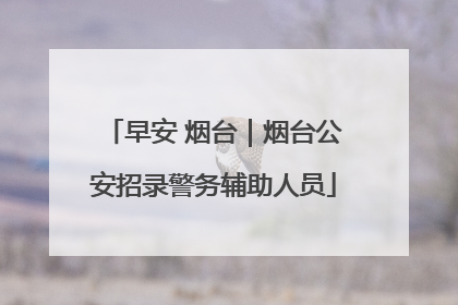 早安 烟台｜烟台公安招录警务辅助人员