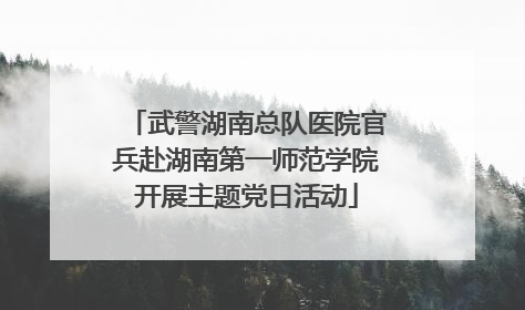 武警湖南总队医院官兵赴湖南第一师范学院开展主题党日活动