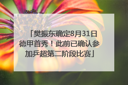 樊振东确定8月31日德甲首秀！此前已确认参加乒超第二阶段比赛