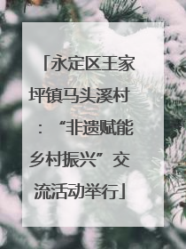 永定区王家坪镇马头溪村：“非遗赋能乡村振兴”交流活动举行