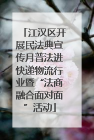 江汉区开展民法典宣传月普法进快递物流行业暨“法商融合面对面”活动
