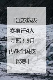 江苏选拔赛宿迁4人夺冠！9月再战全国技能赛