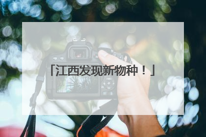 江西发现新物种！