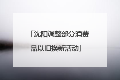 沈阳调整部分消费品以旧换新活动