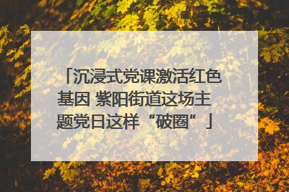 沉浸式党课激活红色基因 紫阳街道这场主题党日这样“破圈”