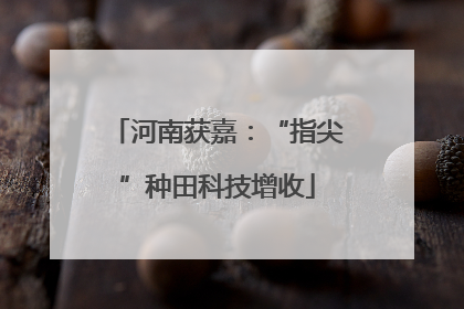 河南获嘉：“指尖”种田科技增收