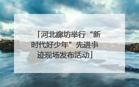 河北廊坊举行“新时代好少年”先进事迹现场发布活动