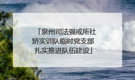 泉州司法强戒所社矫实训队临时党支部扎实推进队伍建设