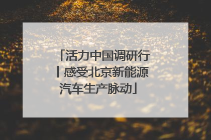 活力中国调研行丨感受北京新能源汽车生产脉动