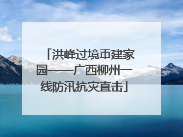 洪峰过境重建家园——广西柳州一线防汛抗灾直击