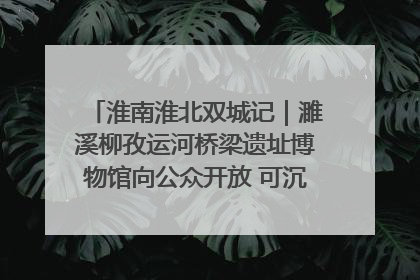淮南淮北双城记｜濉溪柳孜运河桥梁遗址博物馆向公众开放 可沉浸式触摸历史