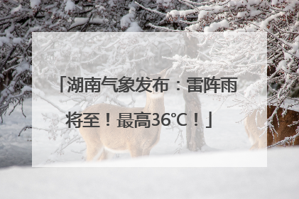 湖南气象发布：雷阵雨将至！最高36℃！