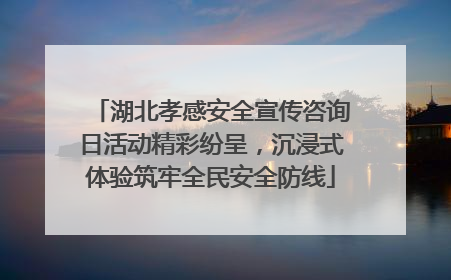 湖北孝感安全宣传咨询日活动精彩纷呈，沉浸式体验筑牢全民安全防线