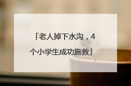 老人掉下水沟，4个小学生成功施救