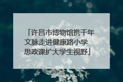 许昌市博物馆携千年文脉走进健康路小学 思政课扩大学生视野