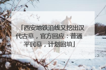 西安地铁沿线又挖出汉代古墓，官方回应：普通平民墓，计划回填