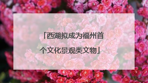 西湖拟成为福州首个文化景观类文物