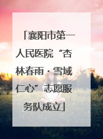 襄阳市第一人民医院“杏林春雨・雪域仁心”志愿服务队成立