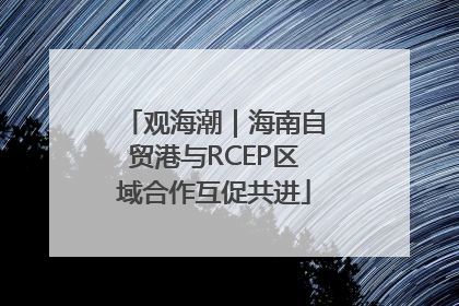 观海潮｜海南自贸港与RCEP区域合作互促共进