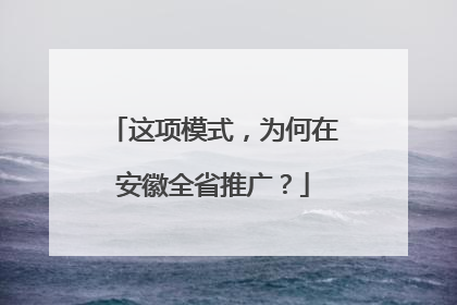 这项模式，为何在安徽全省推广？