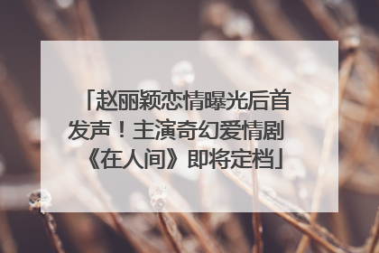 赵丽颖恋情曝光后首发声！主演奇幻爱情剧《在人间》即将定档