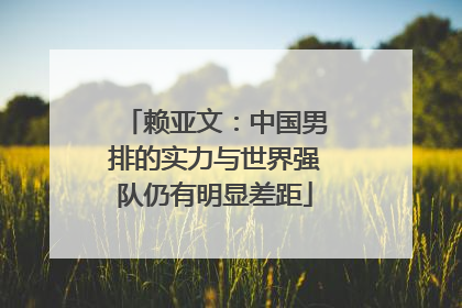 赖亚文：中国男排的实力与世界强队仍有明显差距