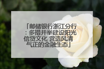 邮储银行浙江分行：多措并举建设阳光信贷文化 营造风清气正的金融生态