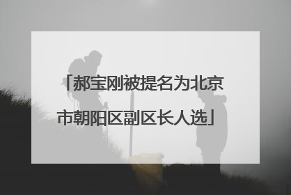 郝宝刚被提名为北京市朝阳区副区长人选