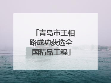青岛市王相路成功获选全国精品工程