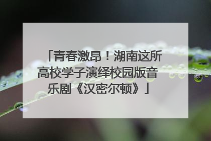 青春激昂！湖南这所高校学子演绎校园版音乐剧《汉密尔顿》