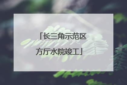 长三角示范区方厅水院竣工