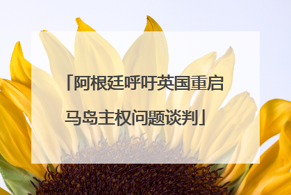 阿根廷呼吁英国重启马岛主权问题谈判