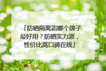 防晒隔离霜哪个牌子最好用？防晒实力派，性价比高口碑在线
