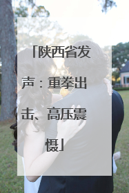 陕西省发声：重拳出击、高压震慑