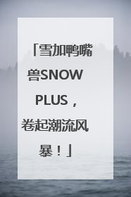 雪加鸭嘴兽SNOWPLUS，卷起潮流风暴！