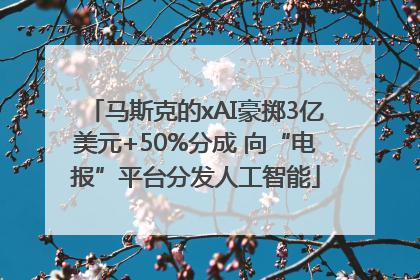 马斯克的xAI豪掷3亿美元+50%分成 向“电报”平台分发人工智能