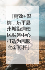 高效+温情，东平县州城街道便民服务中心打造为民服务新标杆