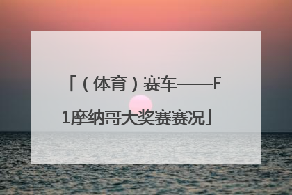（体育）赛车——F1摩纳哥大奖赛赛况