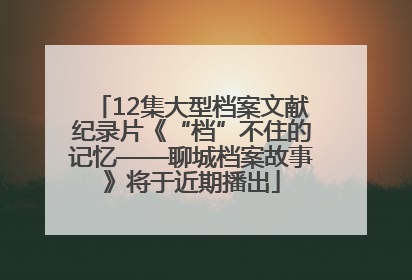 12集大型档案文献纪录片《“档”不住的记忆——聊城档案故事》将于近期播出