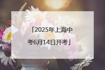 2025年上海中考6月14日开考