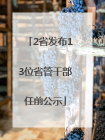 2省发布13位省管干部任前公示